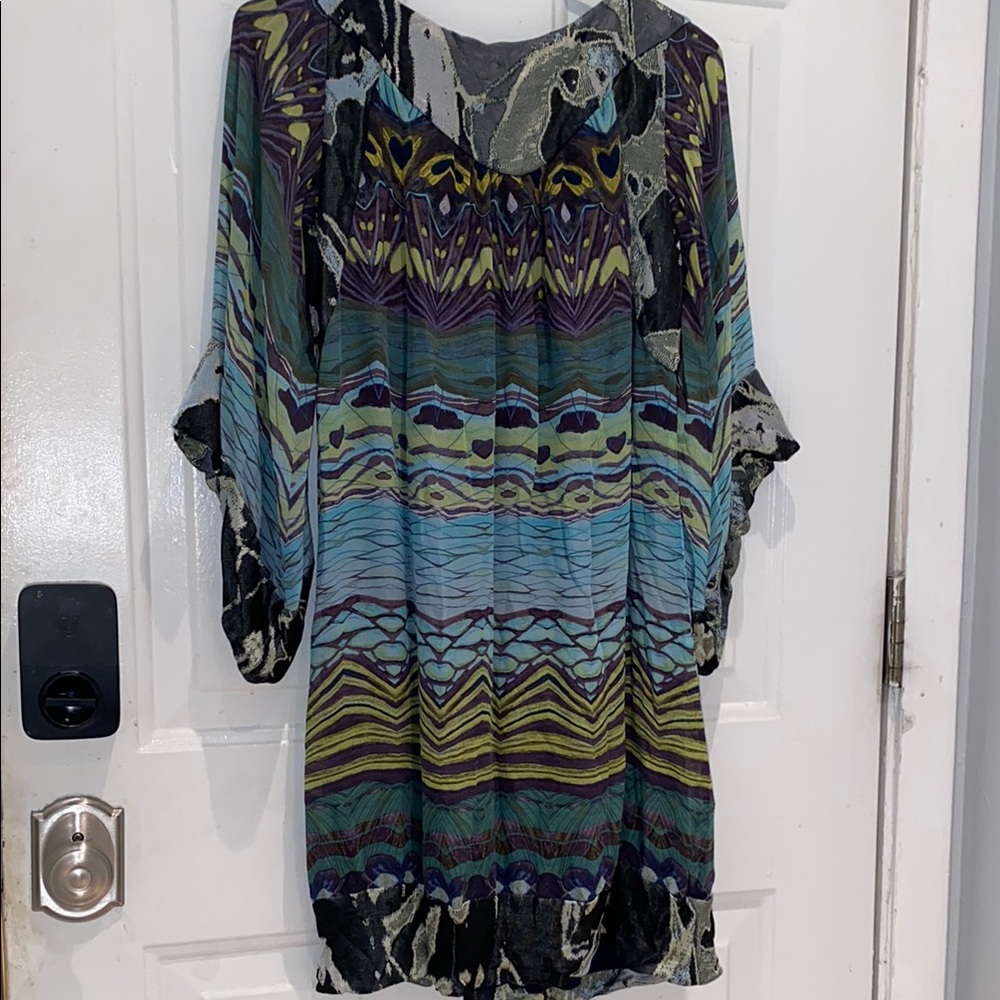 Diane Von Furstenberg Multicolor Patterned Silk Tunic Women's Dress - Picture 8 of 8